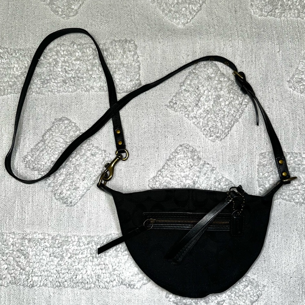 Coach Black Crossbody Bag with Gold Accents